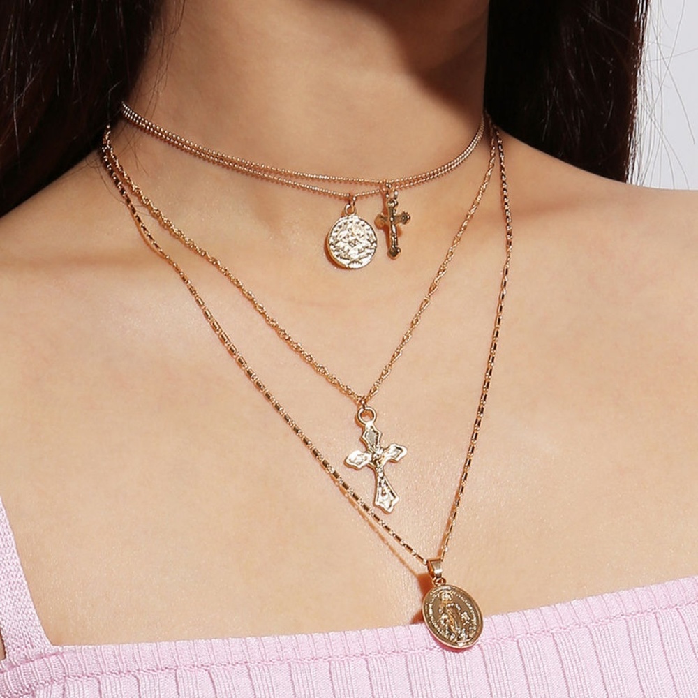 Cross Multi-Chain Necklace